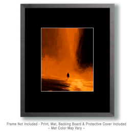 Cowboy Walking into Hell Art