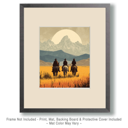 Three Cowboys Ride off Art