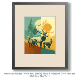 Vintage Abstract Western Wildlife Art