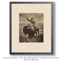 Roosevelt Riding a Bison Art