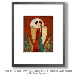 Folk Art Angel at Night Print