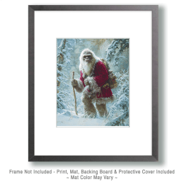 Bigfoot Santa Claus Hiking Art