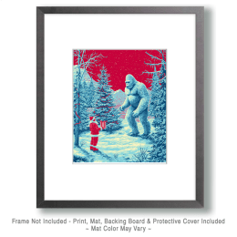 Bigfoot Santa Claus Pop Art Print