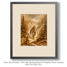 Wood Laser Cut Style Bigfoot Art