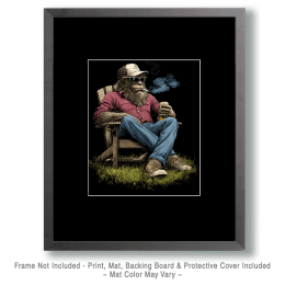 Bigfoot Having a Beer and a SmokeArt