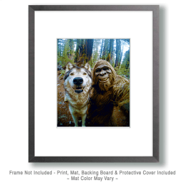Bigfoot Wolf Selfie Art