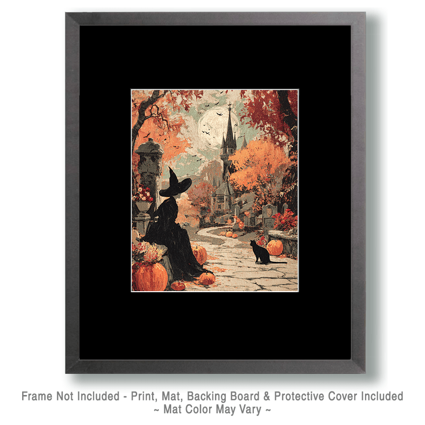 Witch & Black Cat Waiting Art