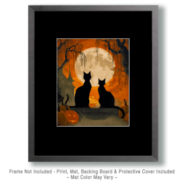Two Black Cats Waiting Art