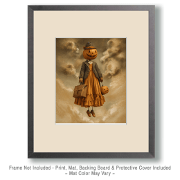 Vintage Lady Pumpkinhead Art