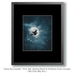 Classic Witch Flying on a Broom Art