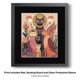 Rose Gold Angel Cats art print