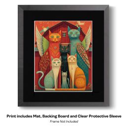 Folk Art Barn Cats art print