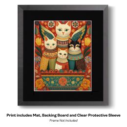 Angel Cats in Decorative Tub art print
