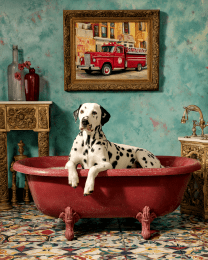 Dalmation in a Bathtub