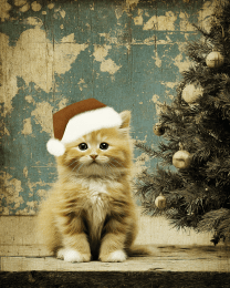 Kitten in Santa Hat