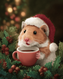 Hamster in Santa Hat