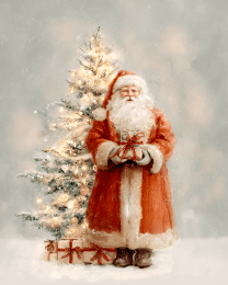 Snowy Santa Claus Christmas Tree