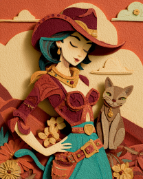 Cowgirl & Her Cat