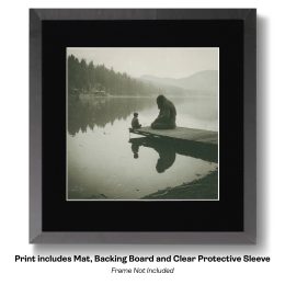 Bigfoot on Dock Having a Heart-to-Heart Talk art print