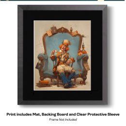 Mad Hatter on Blue Chair art print