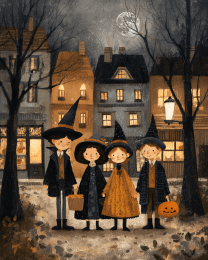 Four Witches Trick or Treating