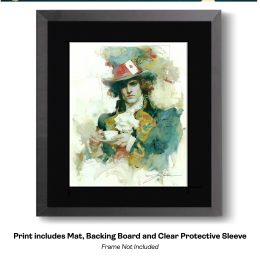 Mad Hatter Watercolor Sketch art print