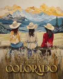 Evergreen Cowgirls on a Fence