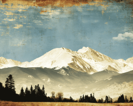 Vintage Style Mountain Landscape