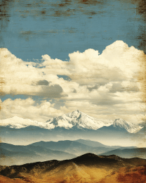 Vintage Style Mountain Scene