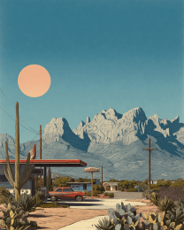 50's Style Superstition Mountains Desert Stop
