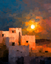 Sunrise Over Cerillos Adobe Home