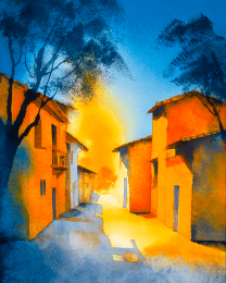 Taos Back Road on Bright Morning