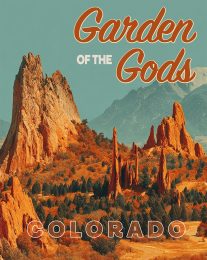 Retro Garden of the Gods art print