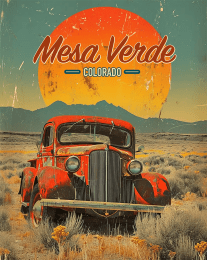 Vintage Car in Mesa Verde art print