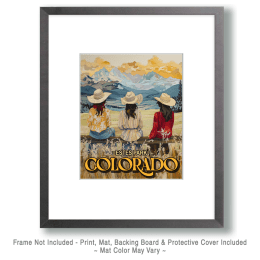 Three Estes Park Cowgirls Art