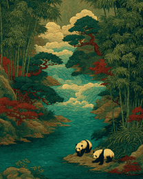 Stylized Panda Bears