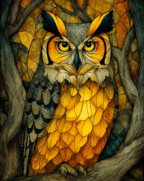 Stylized Great Horned Owl