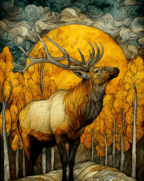 Stylized Bull Elk