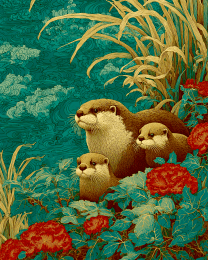 Stylized Otter & Kits
