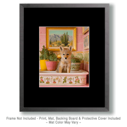 Coyote Pup in a Bathtub Art