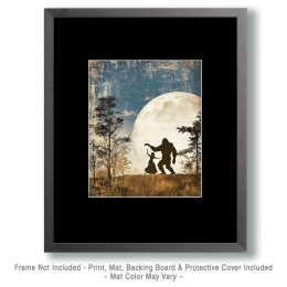 Vintage Bigfoot Dancing with Maiden Art
