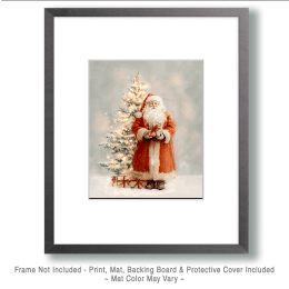 Snowy Santa Claus Christmas Tree Art