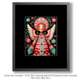 Pink Christmas Angel Art