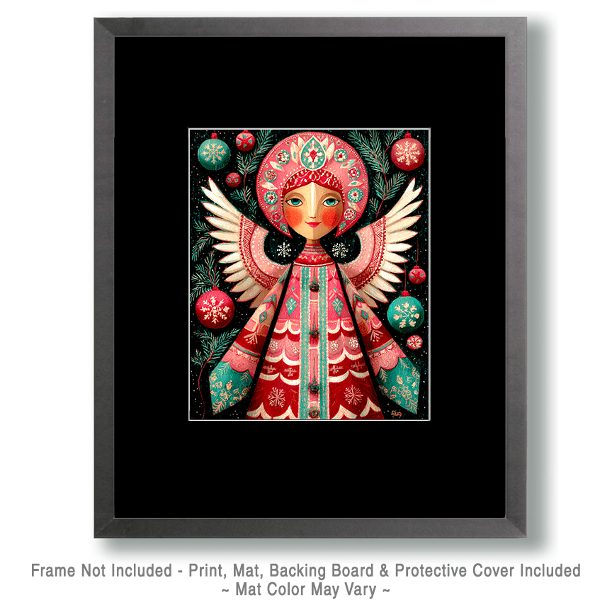 Pink Christmas Angel Art