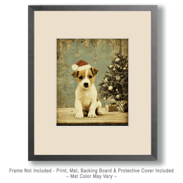 Puppy in Santa Hat Art