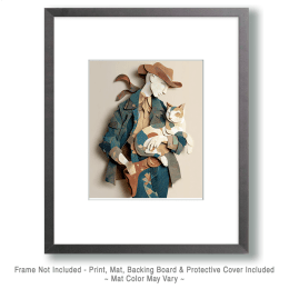 Cowboy & His Cat Art