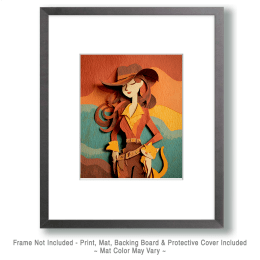 Cowgirl Sally & Her Cat Art