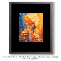 Gold Daisy Fairy Art