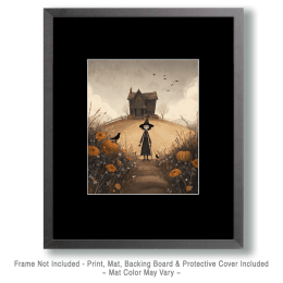 Folk Art Witch in Front of Her House Art