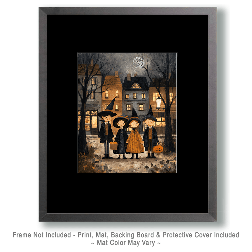 Four Witches Trick or Treating Art